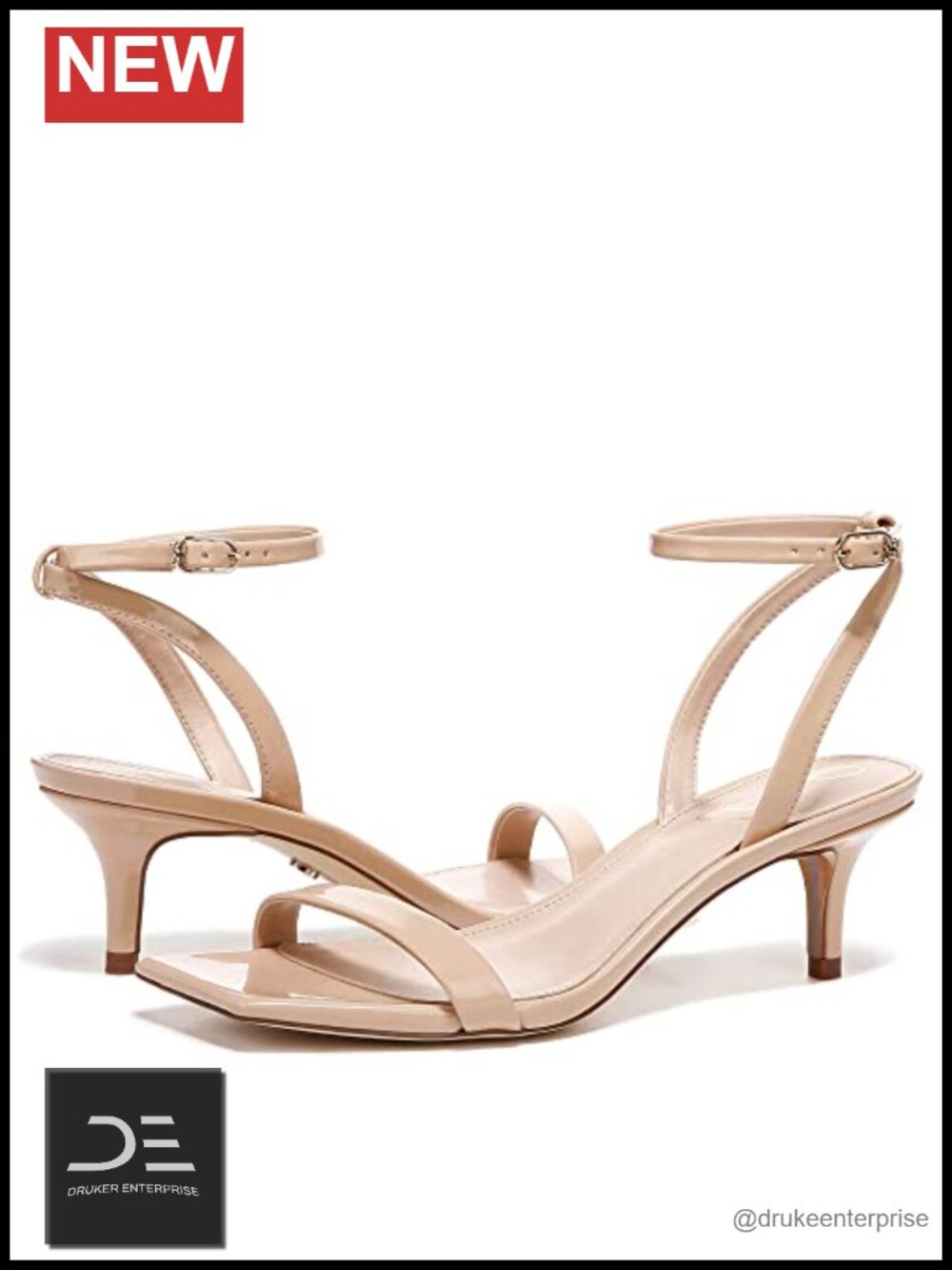 Sam Edelman Rayelle Kitten Heel Sandals Strappy Square Toe Leather